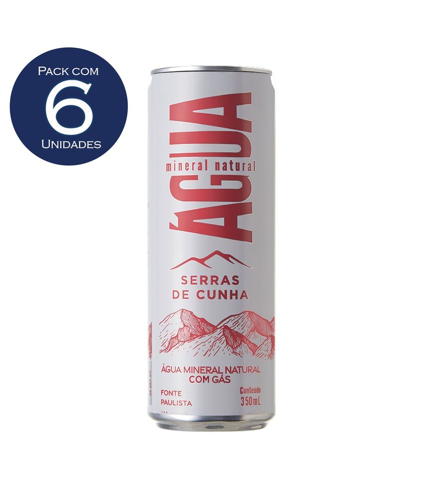 AGUA MINERAL COM GAS SERRAS DE CUNHA LATA 350mL